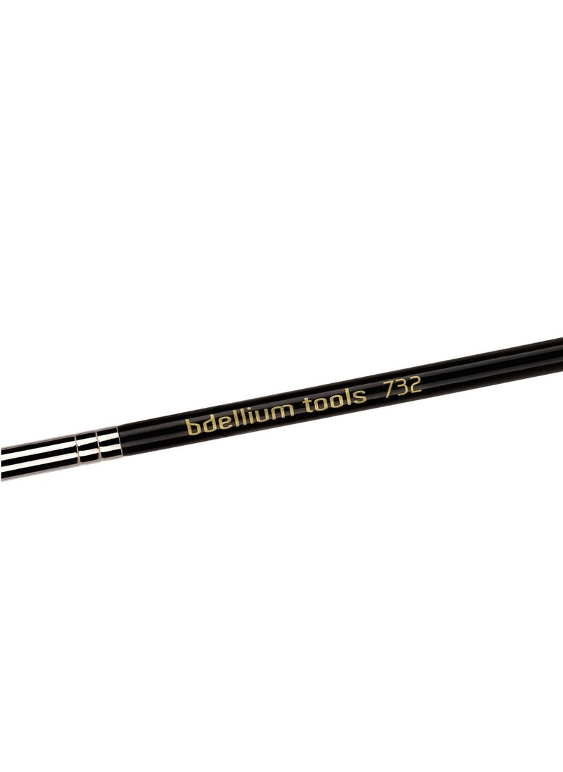 Bdellium Tools Professional Makeup Brush - Maestro Series 732 Mascara Fan - With Soft Synthetic Fibers, For Applying Mascara (Black, 1pc)