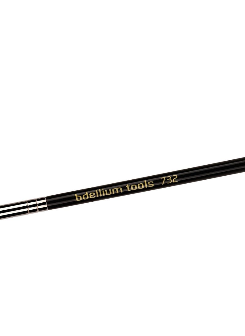 Bdellium Tools Professional Makeup Brush - Maestro Series 732 Mascara Fan - With Soft Synthetic Fibers, For Applying Mascara (Black, 1pc)