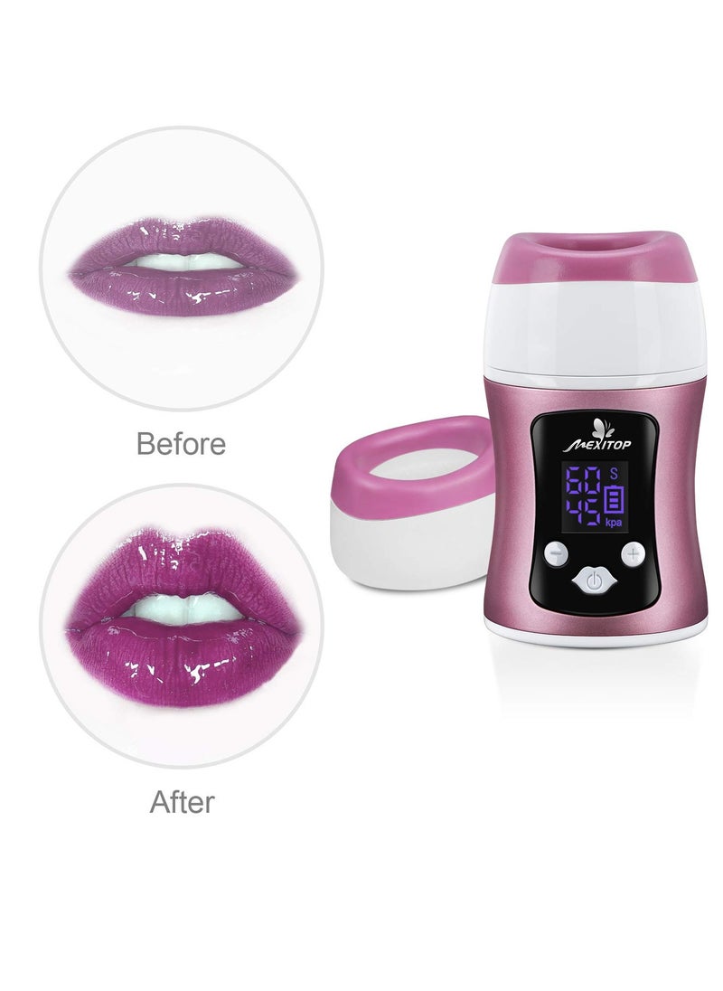 Lip Plumper - Lip Suction Booster Automatic, Intelligent Control (Time, Sucking), Digital Display, Charging via USB, Standing Design Lip Filler for Lip Make-Up (Bonus Sponge Pad Included)