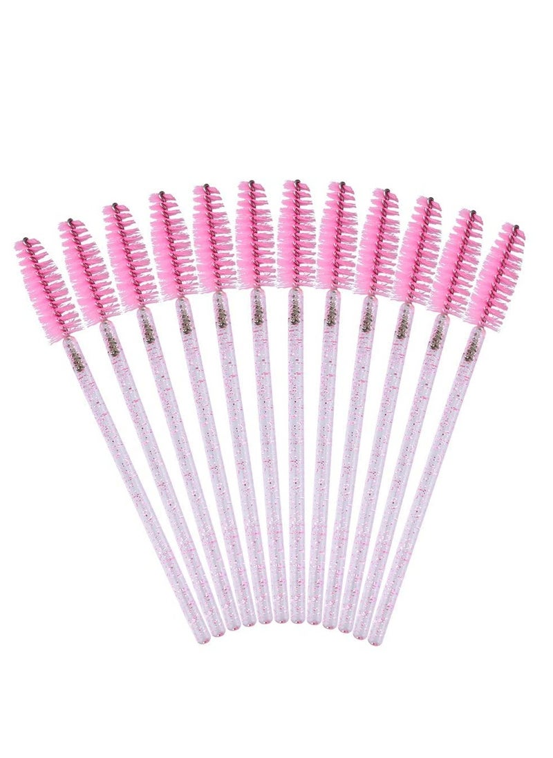 50PCS Mascara Wands,Crystal Pink Mascara Brushes, Disposable Eyelash Eyebrow Spoolies, Lash Brush for Makeup Eyelash Extensions, Eyebrow Spoolie for Lash Extension(Pink)