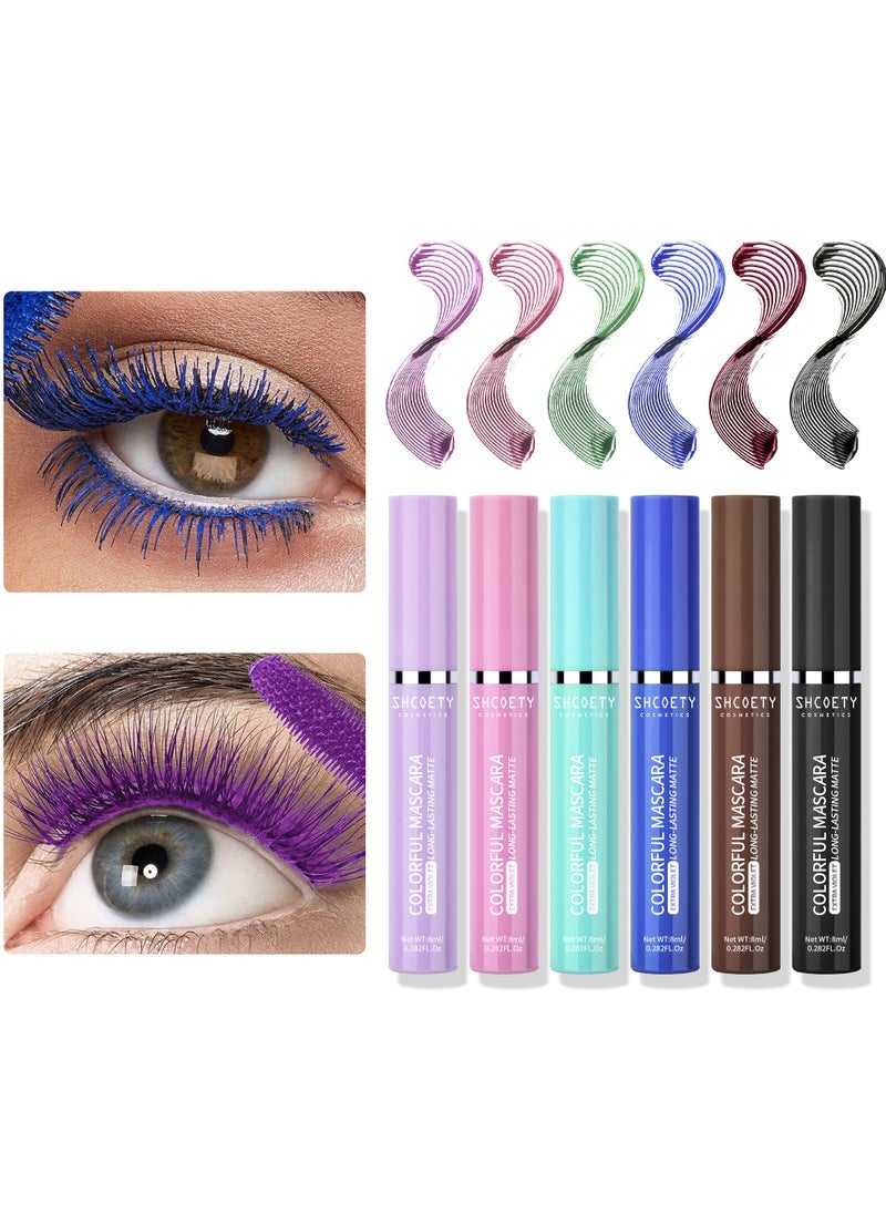 6 Pieces Mascara for Women Sweat Proof Ultra Long Lasting Waterproof