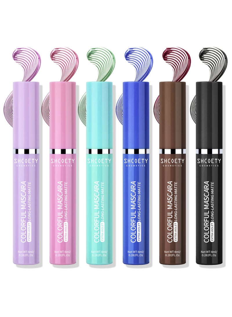 6 Pieces Mascara for Women Sweat Proof Ultra Long Lasting Waterproof