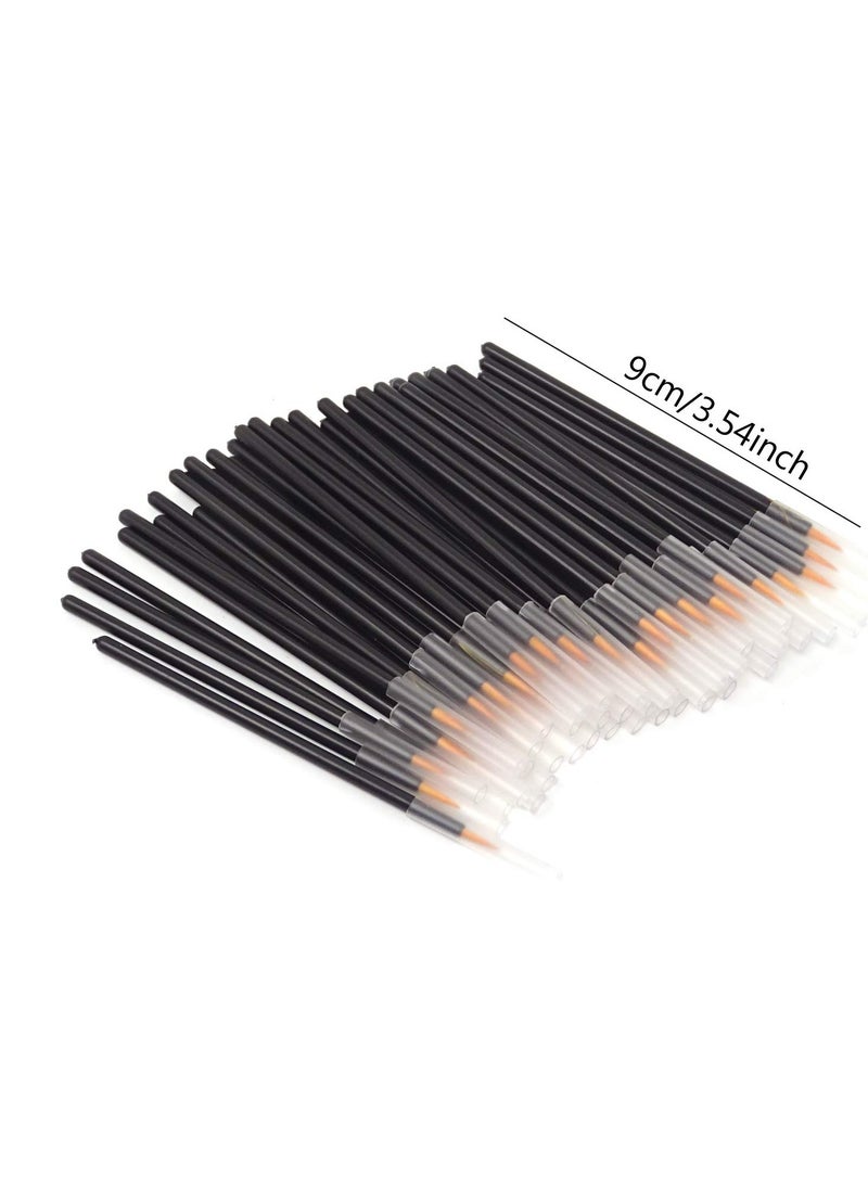 Honbay 100PCS Disposable Eyeliner Makeup Brushes Applicator Lip Liner Brushes Makeup Tool (golden nylon head)