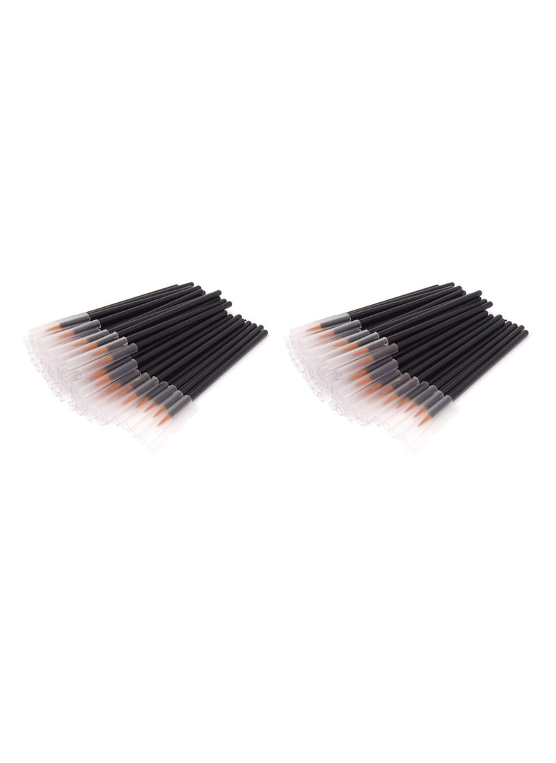 Honbay 100PCS Disposable Eyeliner Makeup Brushes Applicator Lip Liner Brushes Makeup Tool (golden nylon head)