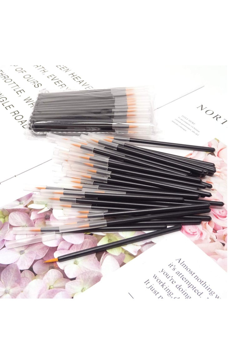 Honbay 100PCS Disposable Eyeliner Makeup Brushes Applicator Lip Liner Brushes Makeup Tool (golden nylon head)