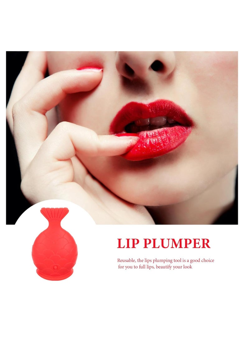 Silicone Fish Lip Filler (red) Tools Reusable Lip Enhancer Lip Silicone Plumper Lip Plumping Device Lip Suction Plumper Womens Lip Plumper Lip Silicone Plumping Device