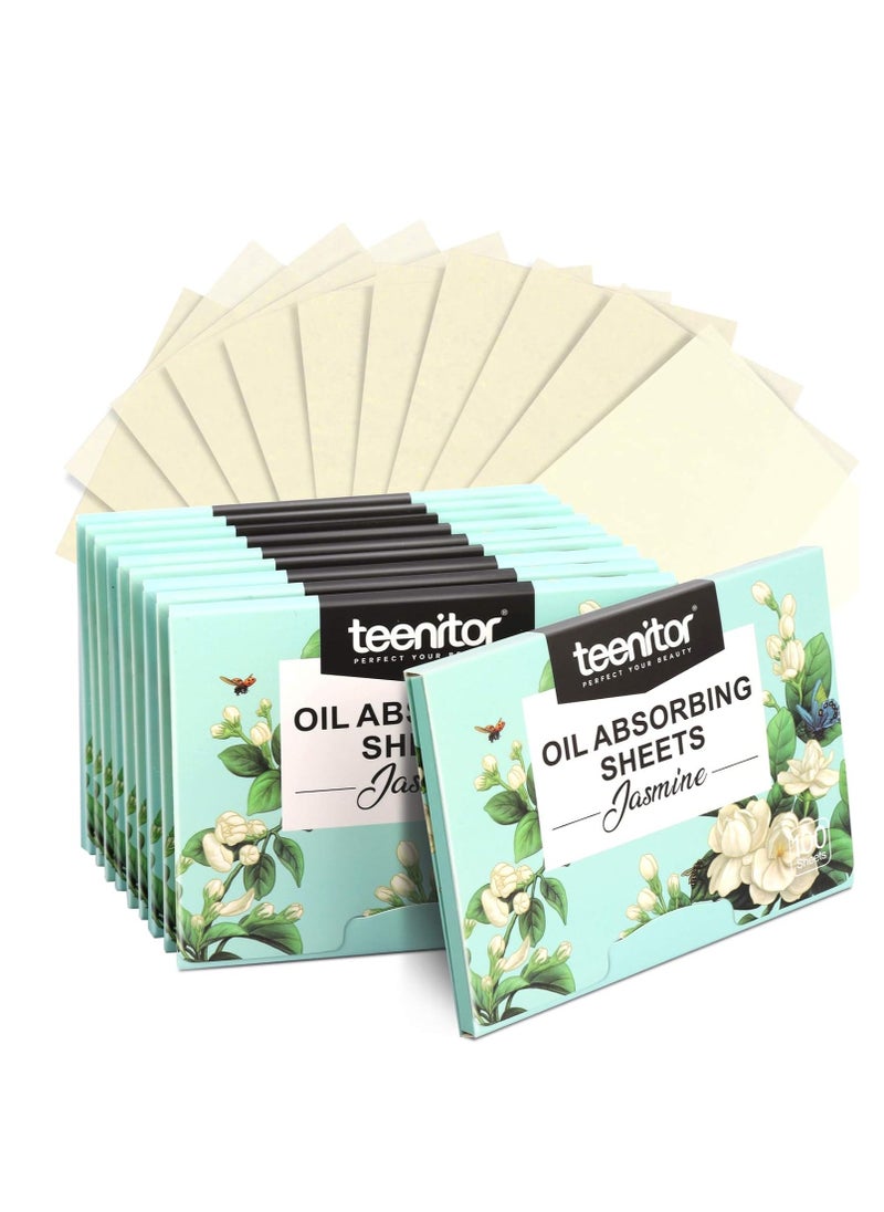 Teenitor Oil Absorbing Sheets for Face, 1000 Sheets Jasmine Oil Blotting Paper for Oily Skin, Natural Oil Control Film Oil Blotting Sheets for Face Men Women, Face Oil Sheets