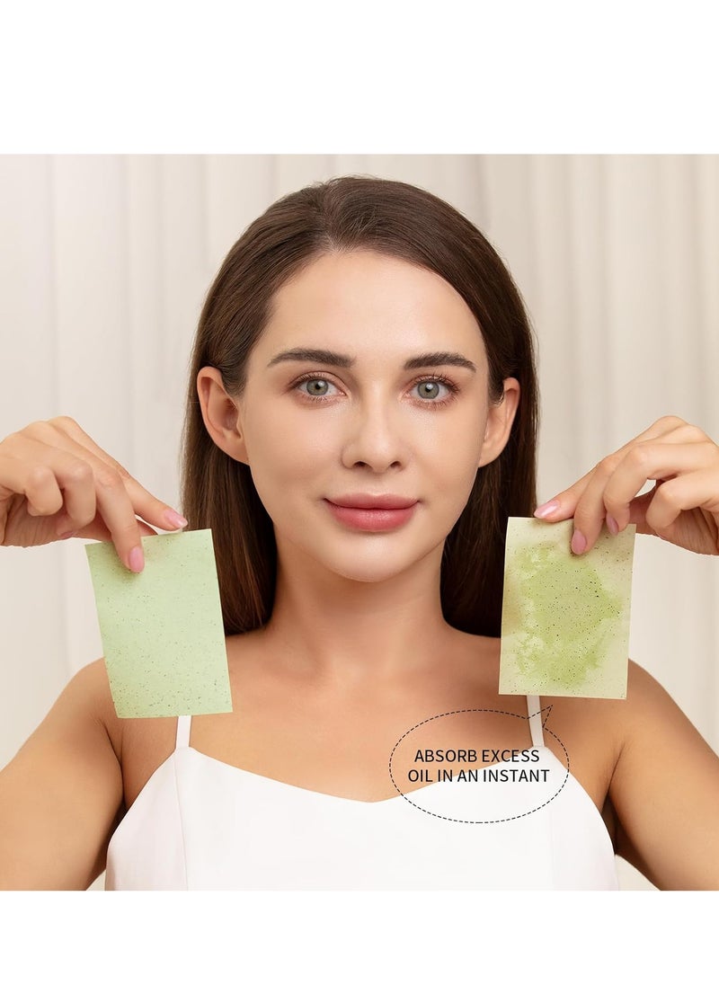 Teenitor Oil Blotting Sheets for Face, 400 Sheets Green Tea Oil Absorbing Sheets Blotting Paper for Oily Skin, Oil Absorbent Pads Face Oil Wipes Oil Sheets for Women, Oil Control Film Large 10cmx7cm