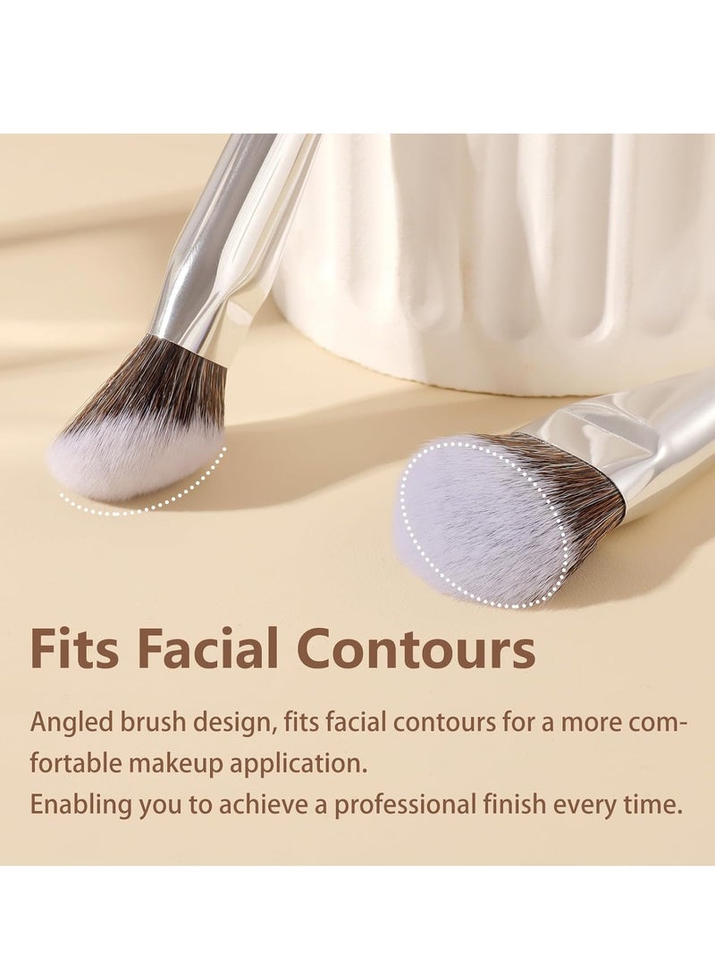 Blush Brush, Angled Contoured for Flawless Face Foundation Liquid Cream Cheek Makeup Multitask 202