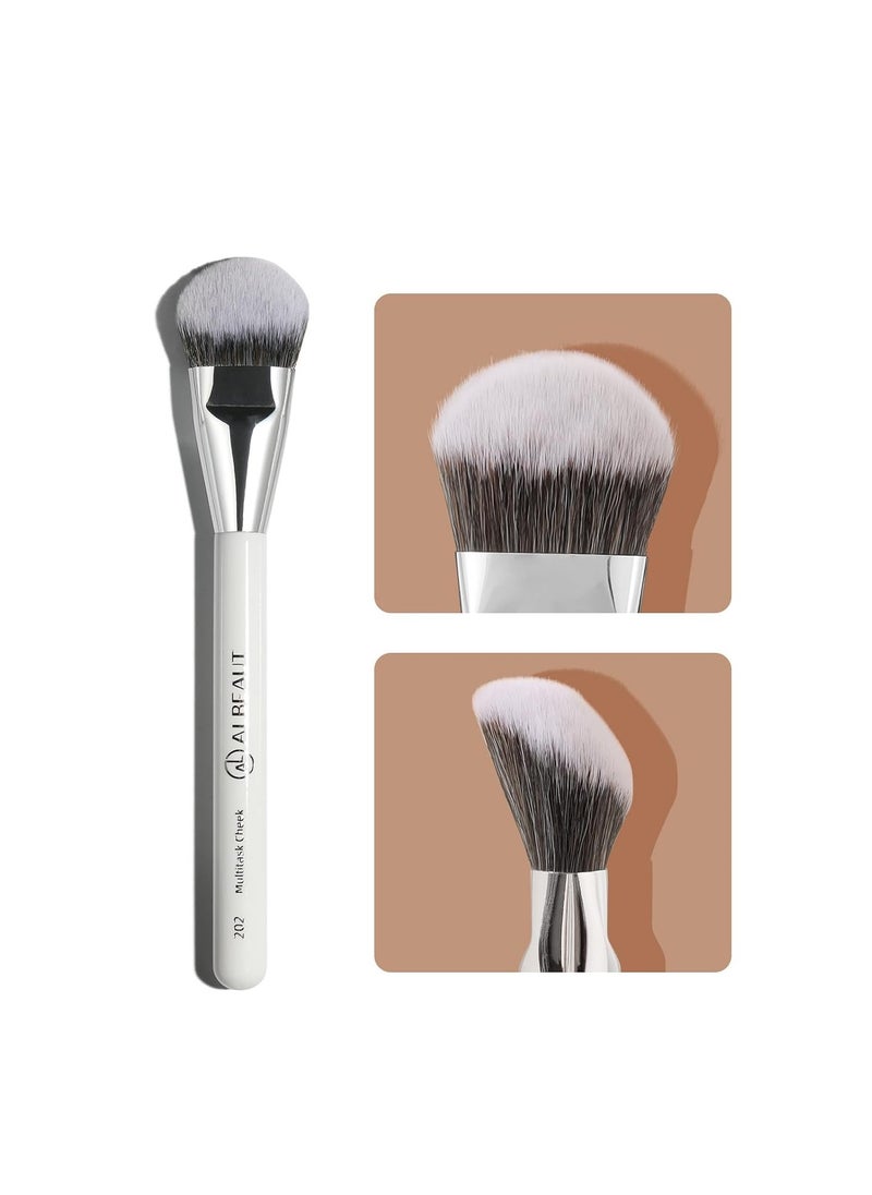 Blush Brush, Angled Contoured for Flawless Face Foundation Liquid Cream Cheek Makeup Multitask 202