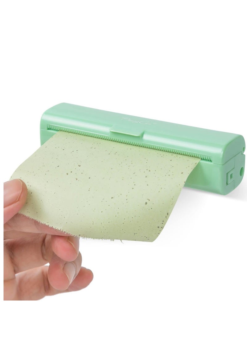 Natural Oil Blotting Paper Roll, Refillable Compact Dispenser No Shine Sheets, Absorb Excess Shine on Face or Scalp Instantly, Men and Women Facial Skin Care or Make Up Must Have (Green Tea)