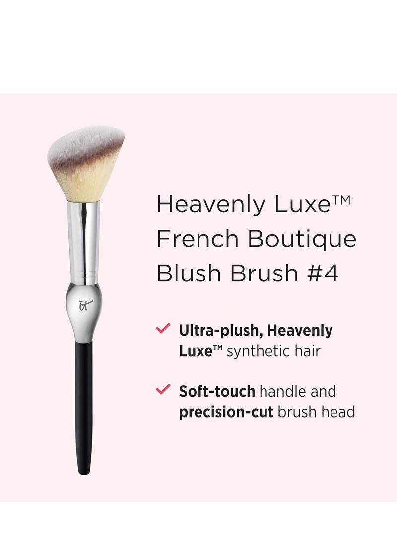 IT Cosmetics Heavenly Luxe French Boutique Blush Brush #4 - Angled Blush Brush for Cheeks - Liquid & Powder Blush Brush - Makeup Brush With Award-Winning Heavenly Luxe Hair