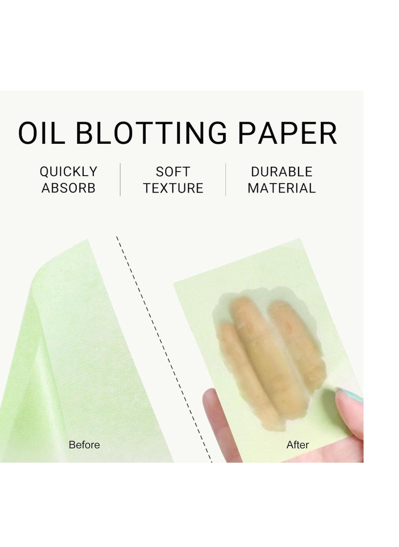 KYDA 200 Sheets Oil Blotting Paper with Mirror and Puff, Refills Included, Face Oil Absorbing Sheets, Oil Control Paper, Absorb Excess Oil, Makeup Friendly