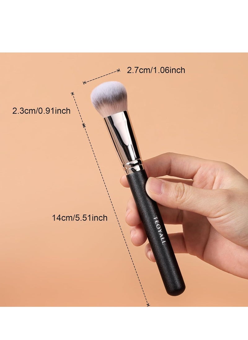 TEOYALL Domed Cheek Brush, Medium Precision Brush Head with Dense Synthetic Bristles for Contour Bronzer Blush with Loose Powder Cream