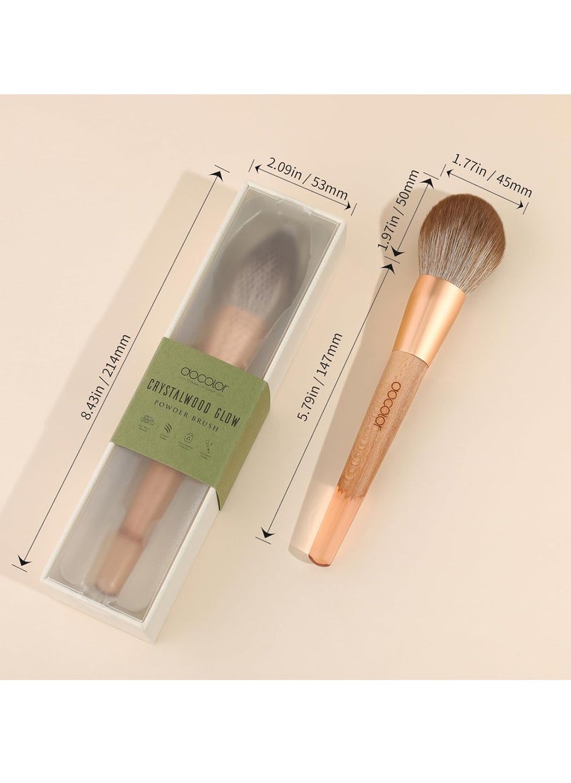 docolor Large Powder Brush＆Blush Brush, For Setting Powder, Bronzer, & Blush, Complete Coverage, Large Fluffy Powder Brush, Vegan Makeup Brush, Cruelty-Free & Synthetic Bristles with Gift Box