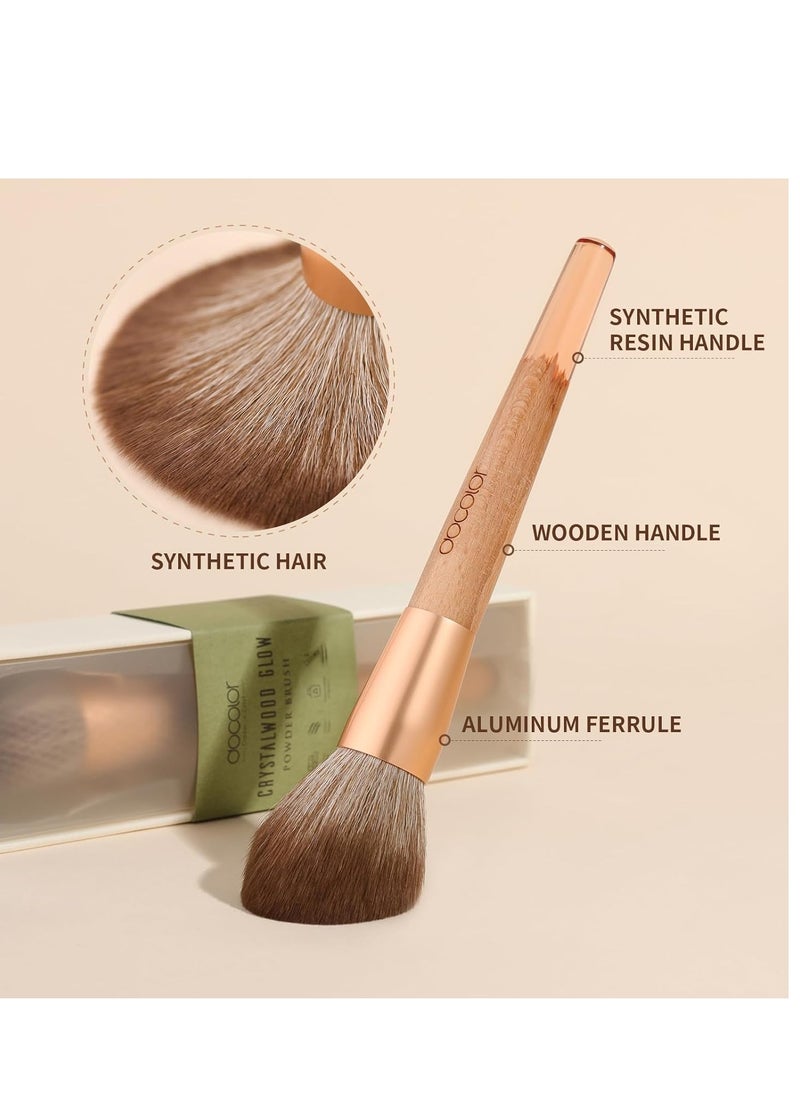 docolor Large Powder Brush＆Blush Brush, For Setting Powder, Bronzer, & Blush, Complete Coverage, Large Fluffy Powder Brush, Vegan Makeup Brush, Cruelty-Free & Synthetic Bristles with Gift Box