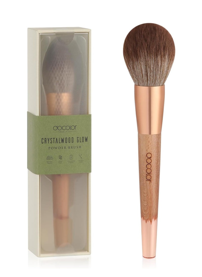 docolor Large Powder Brush＆Blush Brush, For Setting Powder, Bronzer, & Blush, Complete Coverage, Large Fluffy Powder Brush, Vegan Makeup Brush, Cruelty-Free & Synthetic Bristles with Gift Box