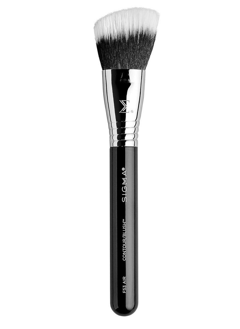 Sigma Beauty F53 Air Contour and Blush Brush – Angled Makeup Brush for Blush & Bronzer, Perfect for Sheer to Medium Coverage, Professional, Streak-Free Application (1 Brush)