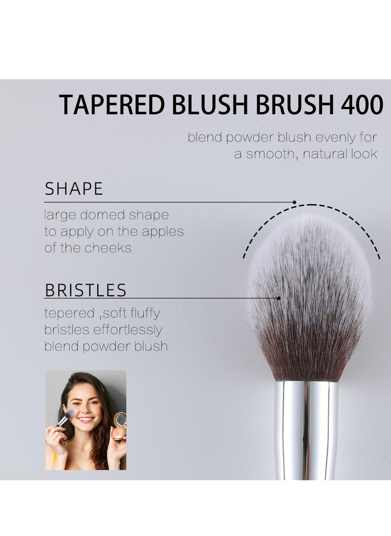 ENERGY Blush Brush for Makeup Cheeks Tapered Highlighter Face Makeup Brush For Loose,Cream,Minerals or Pressed Blusher Contour Bronzer Setting Powders Fluffy Large Powder Brush Vegan Synthetic Black