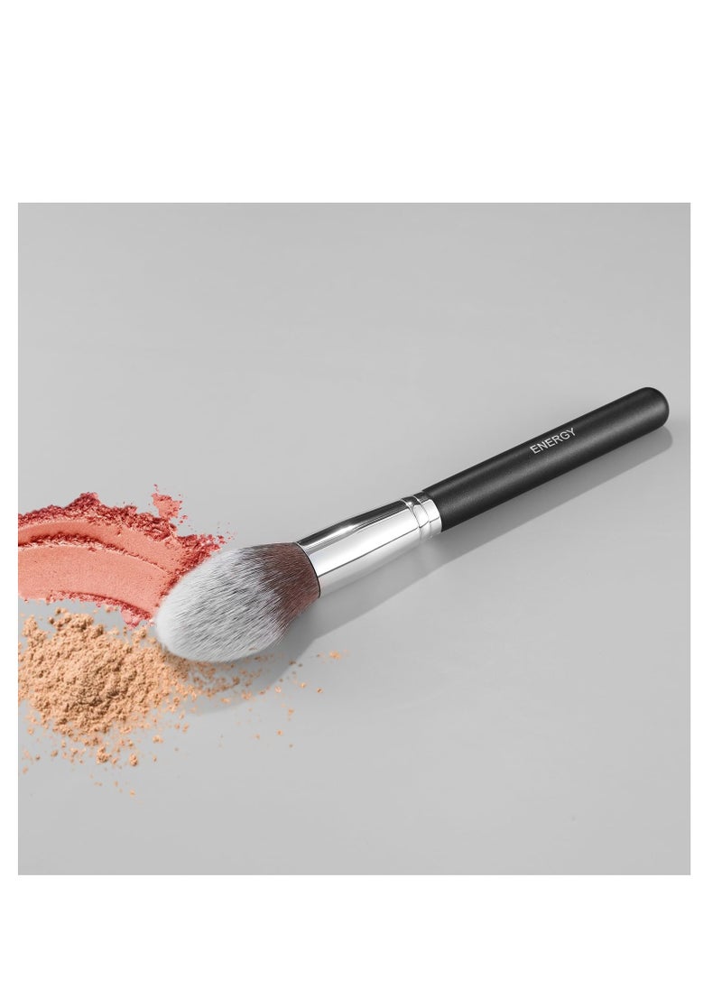 ENERGY Blush Brush for Makeup Cheeks Tapered Highlighter Face Makeup Brush For Loose,Cream,Minerals or Pressed Blusher Contour Bronzer Setting Powders Fluffy Large Powder Brush Vegan Synthetic Black