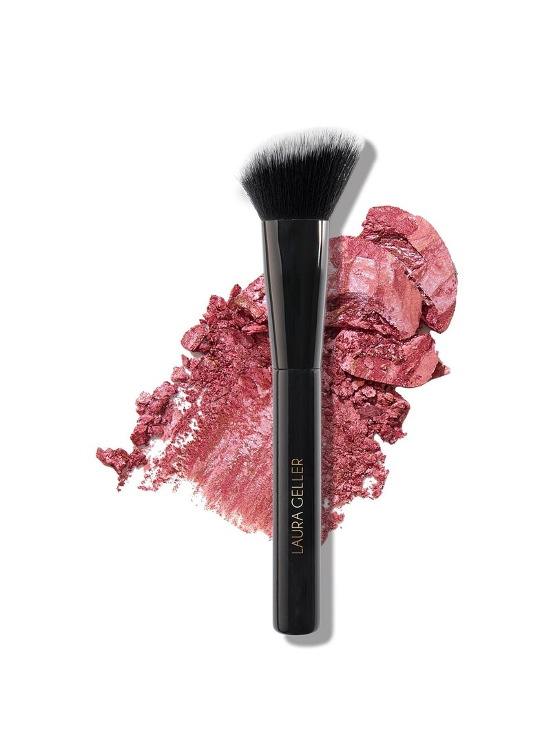 LAURA GELLER NEW YORK Angled Blush Brush with Black Wooden Handle & Dense Bristles for Makeup Application