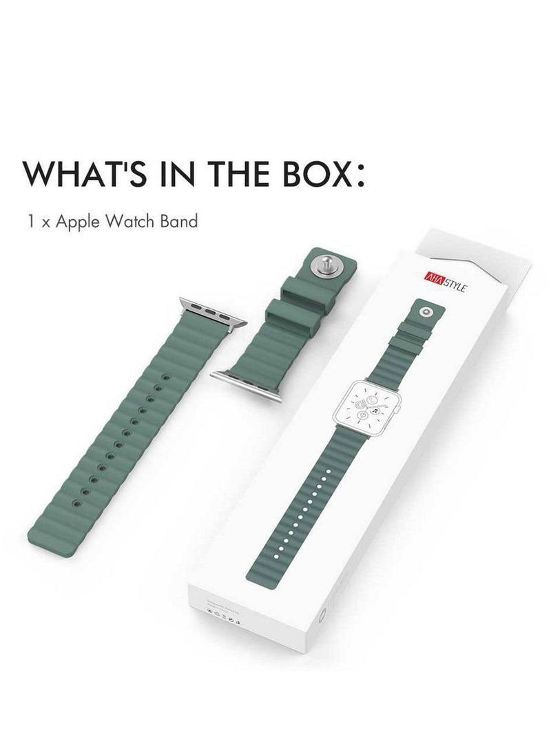 Rugged Design Premium Silicone Apple Watch Band 44mm Grey