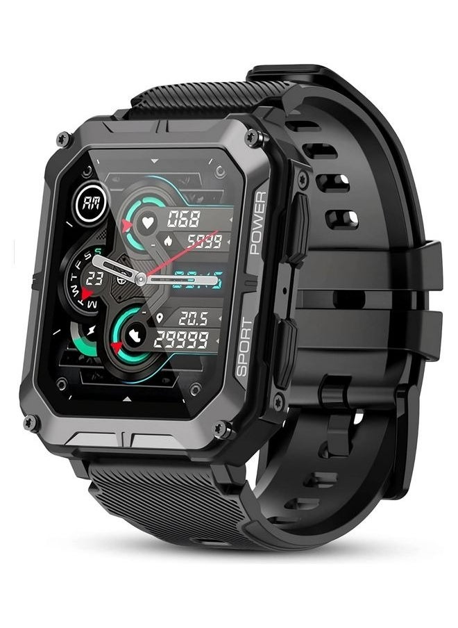 Smart Watch For Men With Bluetooth Calling And Fitness Tracker Waterproof Black