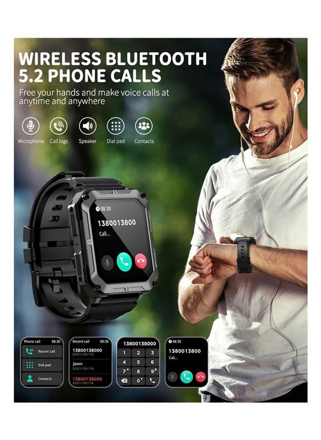 Smart Watch For Men With Bluetooth Calling And Fitness Tracker Waterproof Black