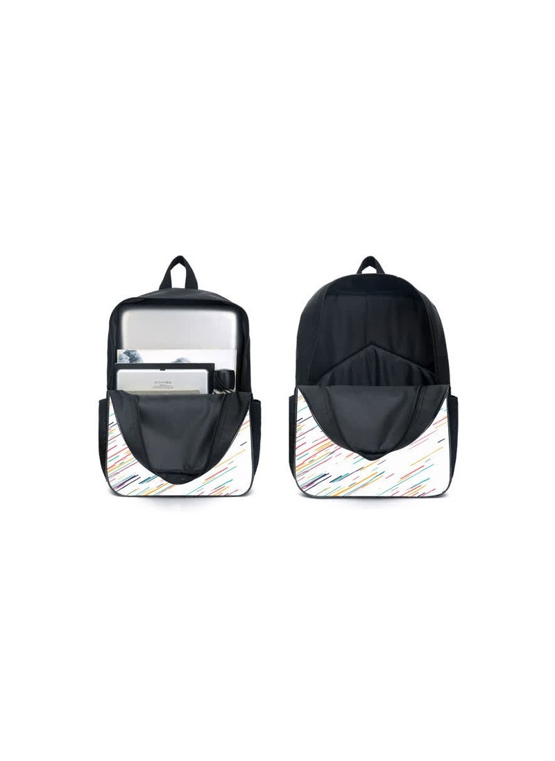 Printed backpack polyester schoolbag large-capacity cross-body bag student-M02-: Mini Paradise Mini World (universal standard three-piece set)