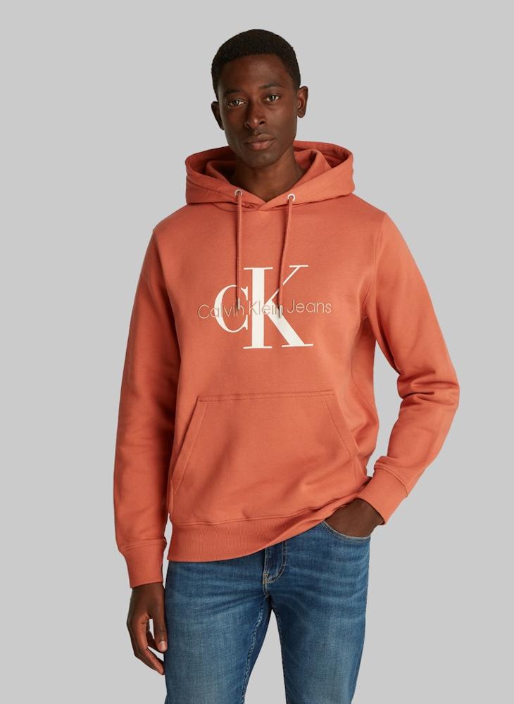 Logo Print Drawstring Hoodie