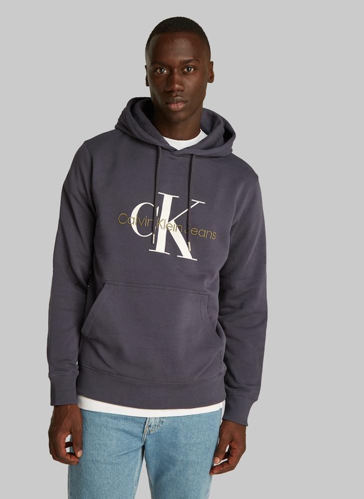 Logo Print Drawstring Hoodie