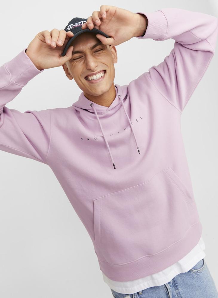 Logo Print Pull Over Hoodie