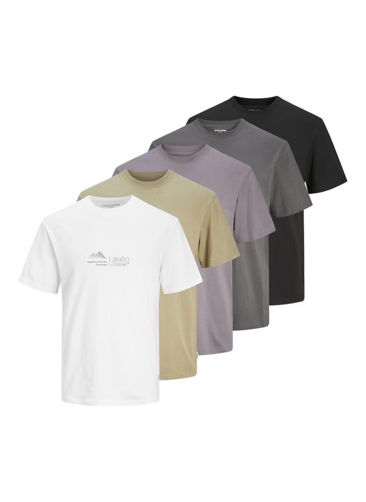 5 Pack Graphic Crew Neck T-Shirt