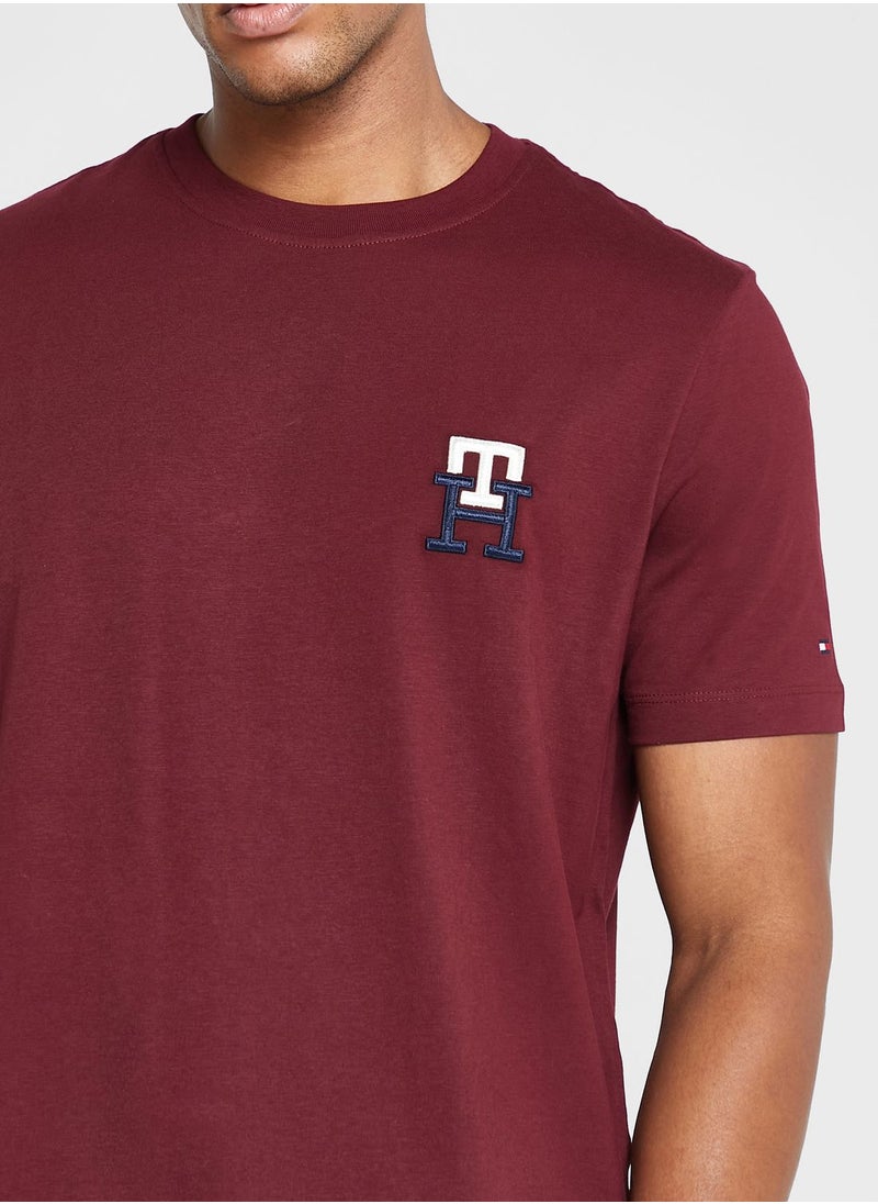 Monogram Regular Fit Crew Neck T-Shirt