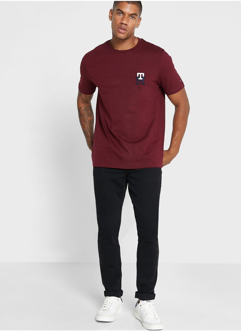 Monogram Regular Fit Crew Neck T-Shirt