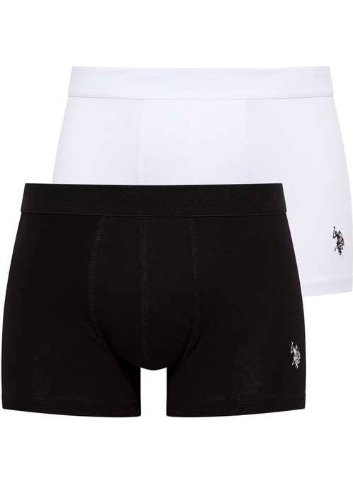 BASE. Polo Assn. Men's White - Black 2 Pack Boxer 80371