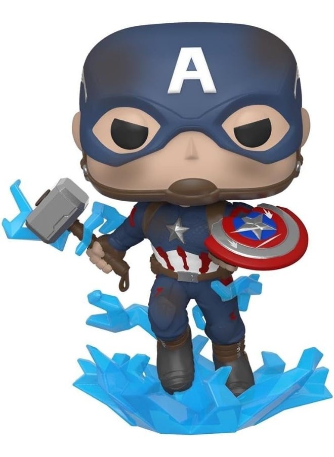 Funko Pop! Marvel: Avengers Endgame - Captain America With Broken Shield & Mjolnir - Collectable Vinyl Figure