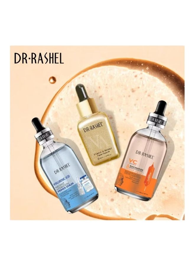 Combo Of Face Serum Vitamin A Rentinol Face Hyaluronic Acid Primer And Vitamin C Multicolour 30ml