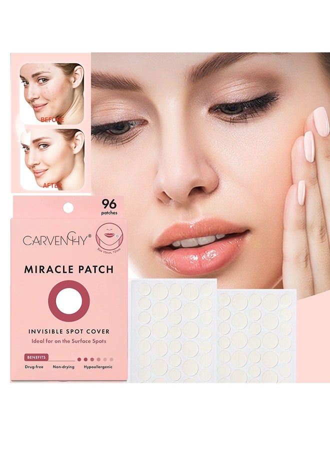 Miracle Patch，Salicylic Acid Hydrocolloid Acne Patch Miracle Patch, Invisible Spot Cover, Ideal for On The Surface Spots-96patches