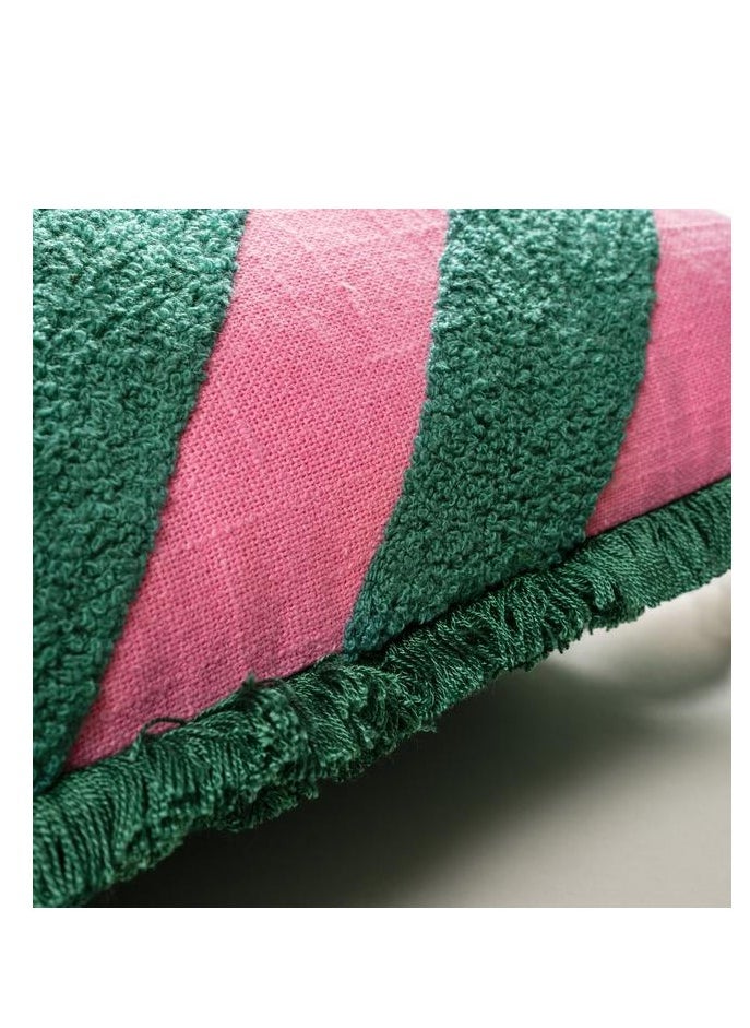 Ghuni Diagonal Cotton Cushion 30x55 Cm Pink/Green