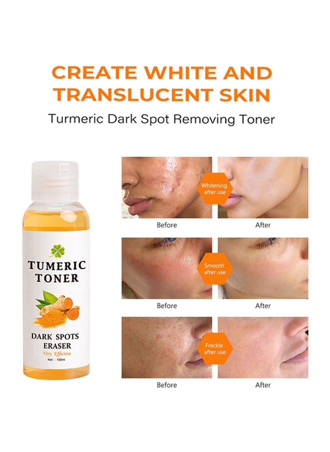 Tumeric Toner Dark Spots Eraser -  Facial Toner for Acne Prone Skin, Blemish Removing Facial Moisturizer for Women, Dry Oily Skin Hyperpigmentation Treatment 100ml