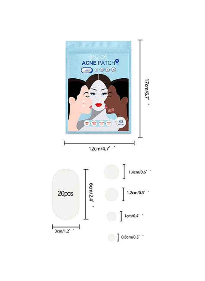 Acne Patch - 5 Sizes Of Patch Healing Acne And Pustule Can Be Used Day And Night , Acne patch can be made up IOnvisible Acne-Clearing Anti-acne-Closing Acne Waterproof Concealer Hydrocolloidal Acne Patch 80 Patches