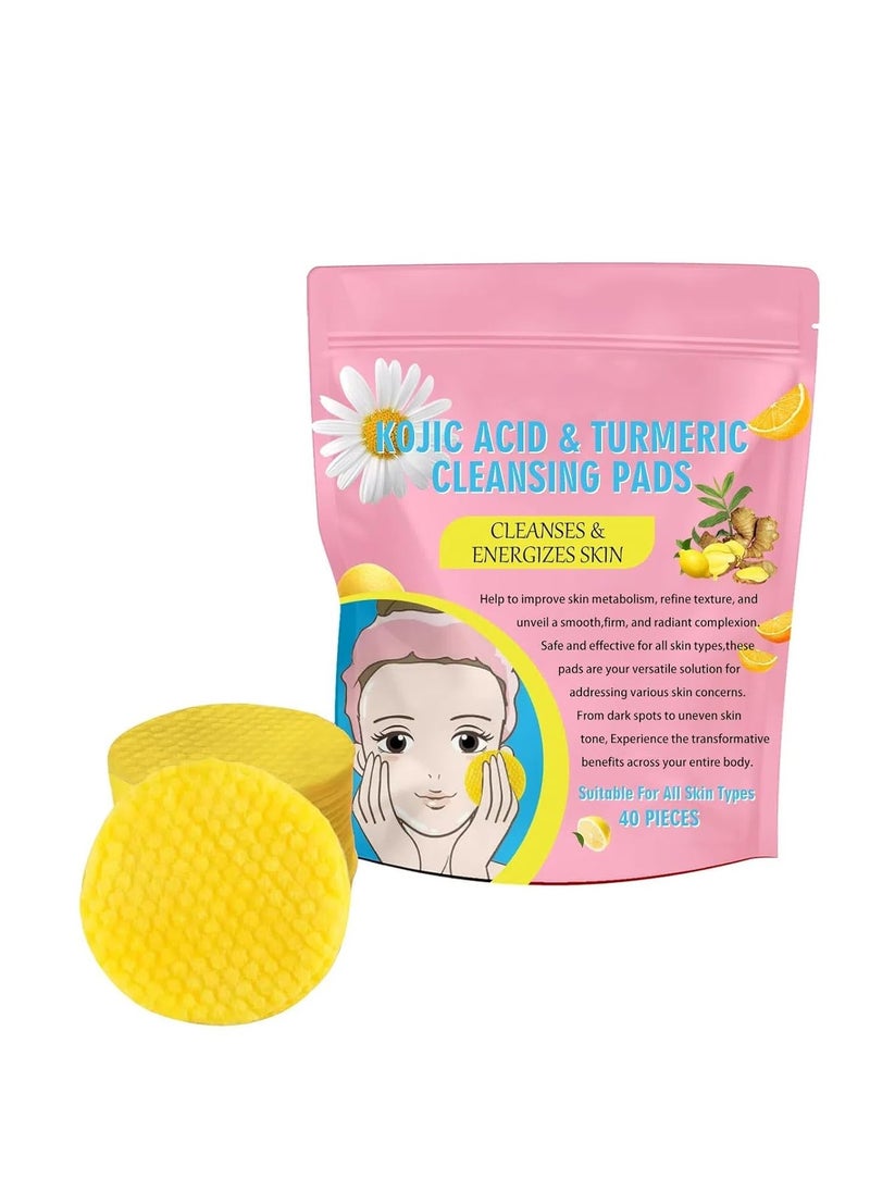 Turmeric Cleansing Pads, Turmeric Kojic Acid Pads for Dull Skin, Turmeric Cleansing Pads for Face, Helps Balance Skin Oil And Water (Pink)