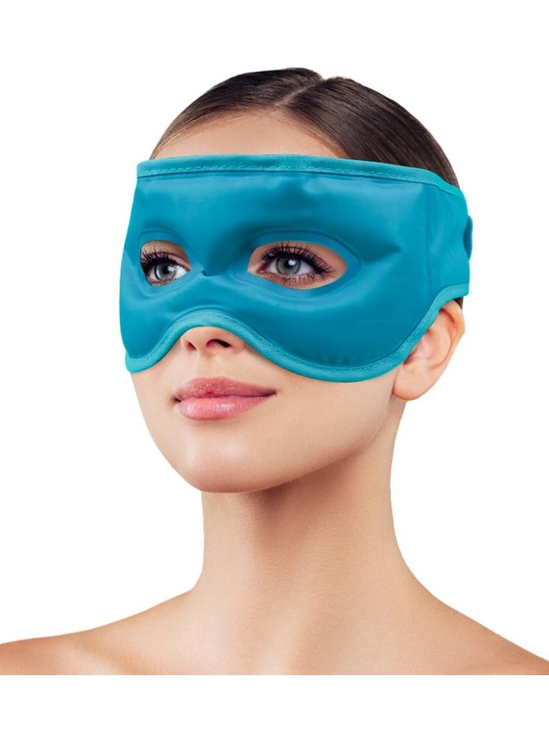 NEWGO Gel Eye Mask Reusable Cooling Eye Mak with Eye Holes, Cold Eye Mask Eye Ice Pack for Women Men, Cold Eye Compress for Puffy Eyes, Headache, Stress Relief, Dry Eyes Dark Circles (Blue)