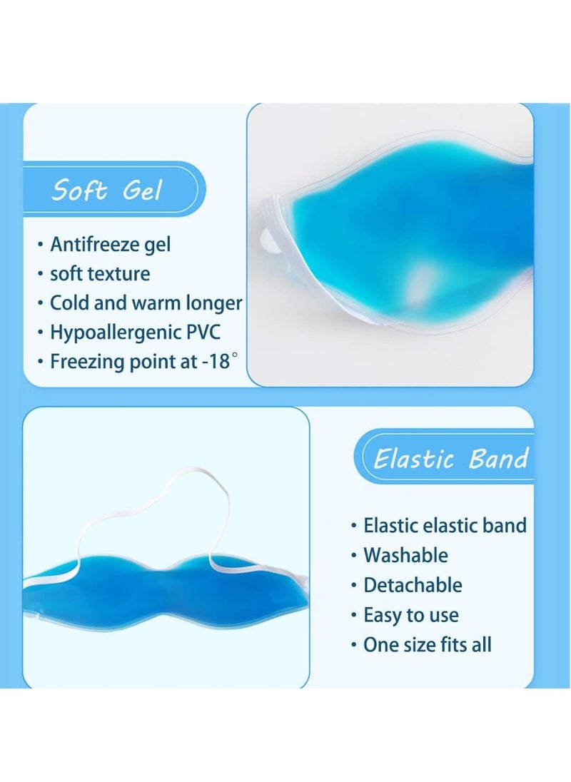 Cooling Eye Mask, Reusable Cold Eye Mask for Hot Cold Treatment for Eye Strain, Eye Swelling, Eye Redness, Puffy Eyes, Dark Circles, Smooth Fine Lines, and Eye Recover Surgery. 2 Packs (Blue)