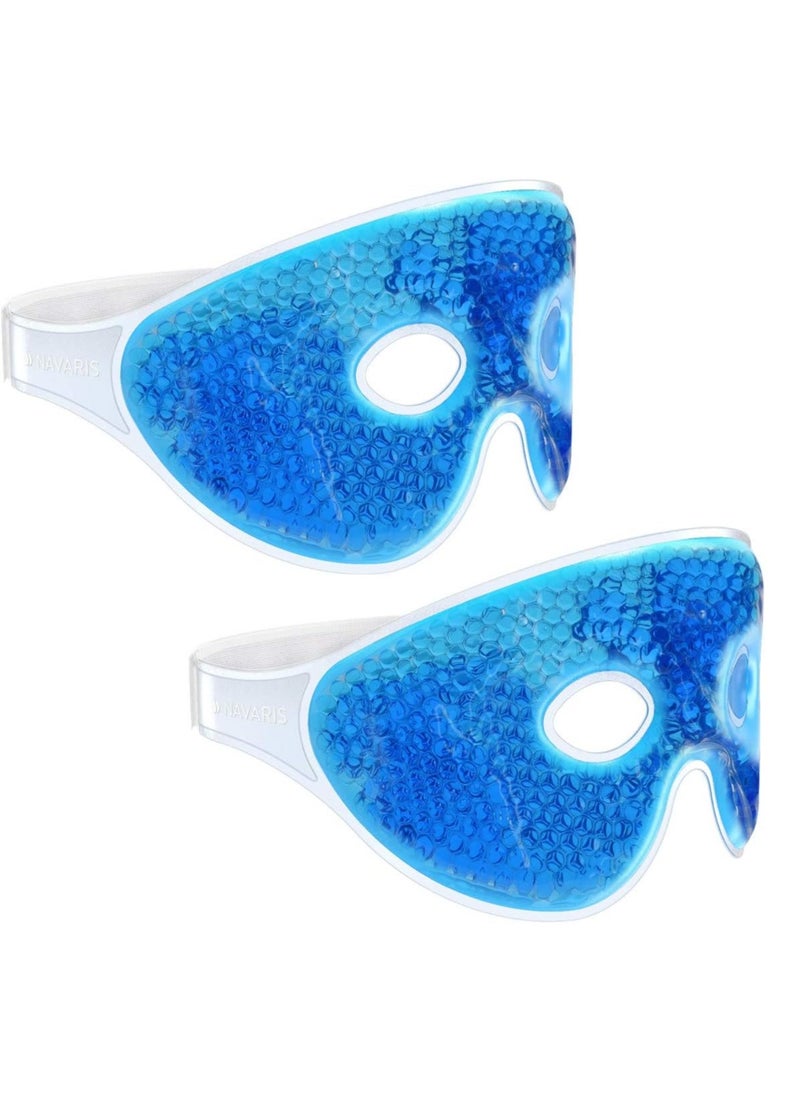 Navaris Set of 2 Gel Eye Masks - 2X Reusable Eye Masks for Hot/Cold Use