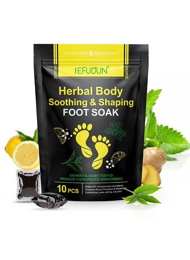 Herbal Body Soothing & Shaping Foot Soak，Herbal Foot Cleaning Soak Beads, Herbal Body Detox Foot Soak, Foot Spa Pedicure With Bath Salt, Foot Cream, Foot Scrub, Natural Herbal Foot Massage Beads For Men And Women-2 Packs 20PCS