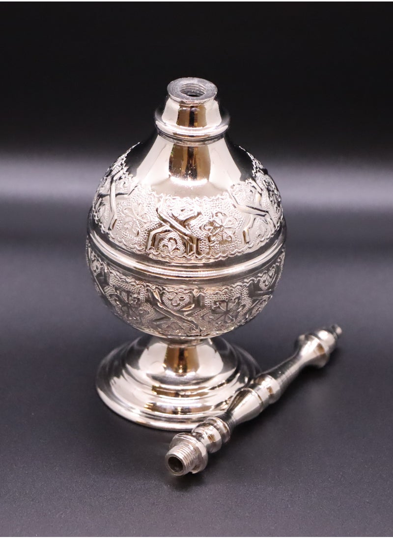 Moroccan Handmade Rose Water/Mist Sprinkler (Marash), Silver Brass