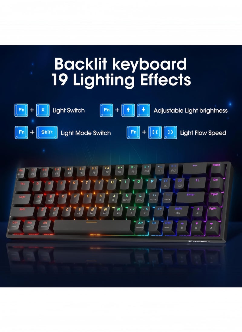 MK005PRO 60% Wired RGB Gaming Keyboard, 68 Keys Compact Mechanical Keyboard