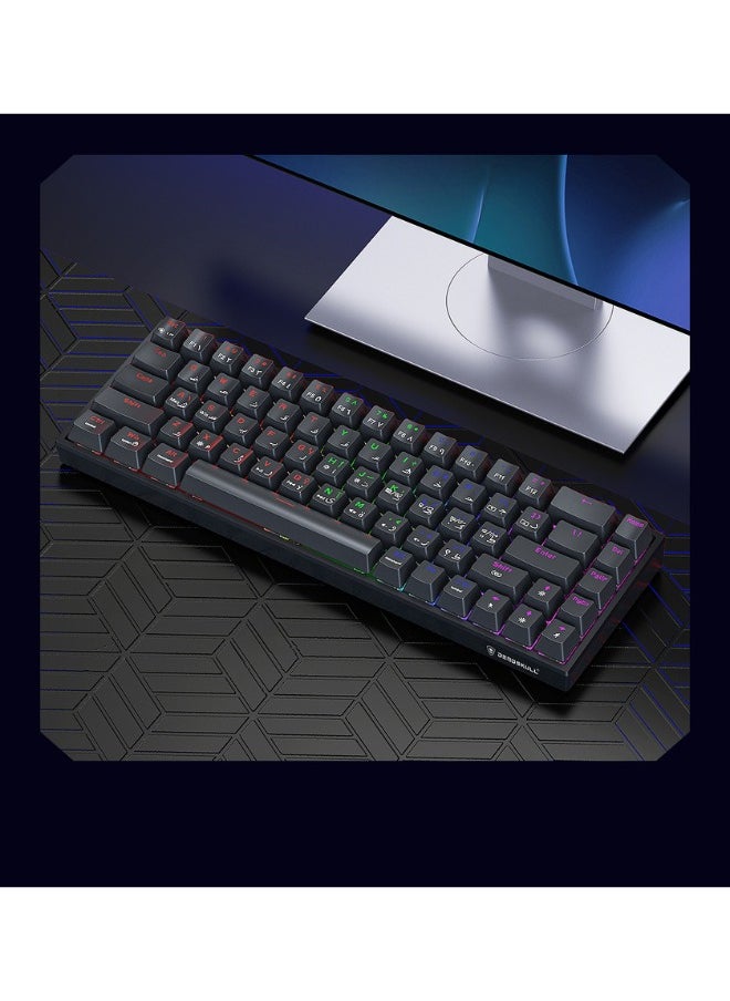 MK005PRO 60% Wired RGB Gaming Keyboard, 68 Keys Compact Mechanical Keyboard
